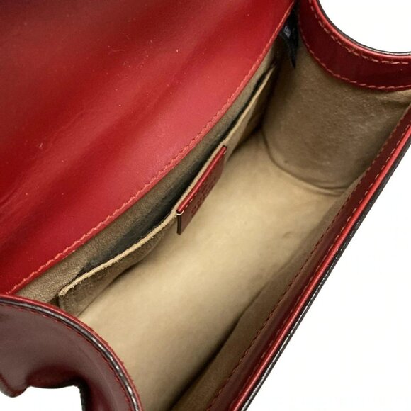 Auth GUCCI Sylvie 470270 Red Leather Handbag - Picture 13 of 15